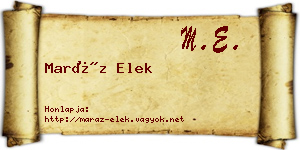 Maráz Elek névjegykártya