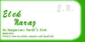 elek maraz business card